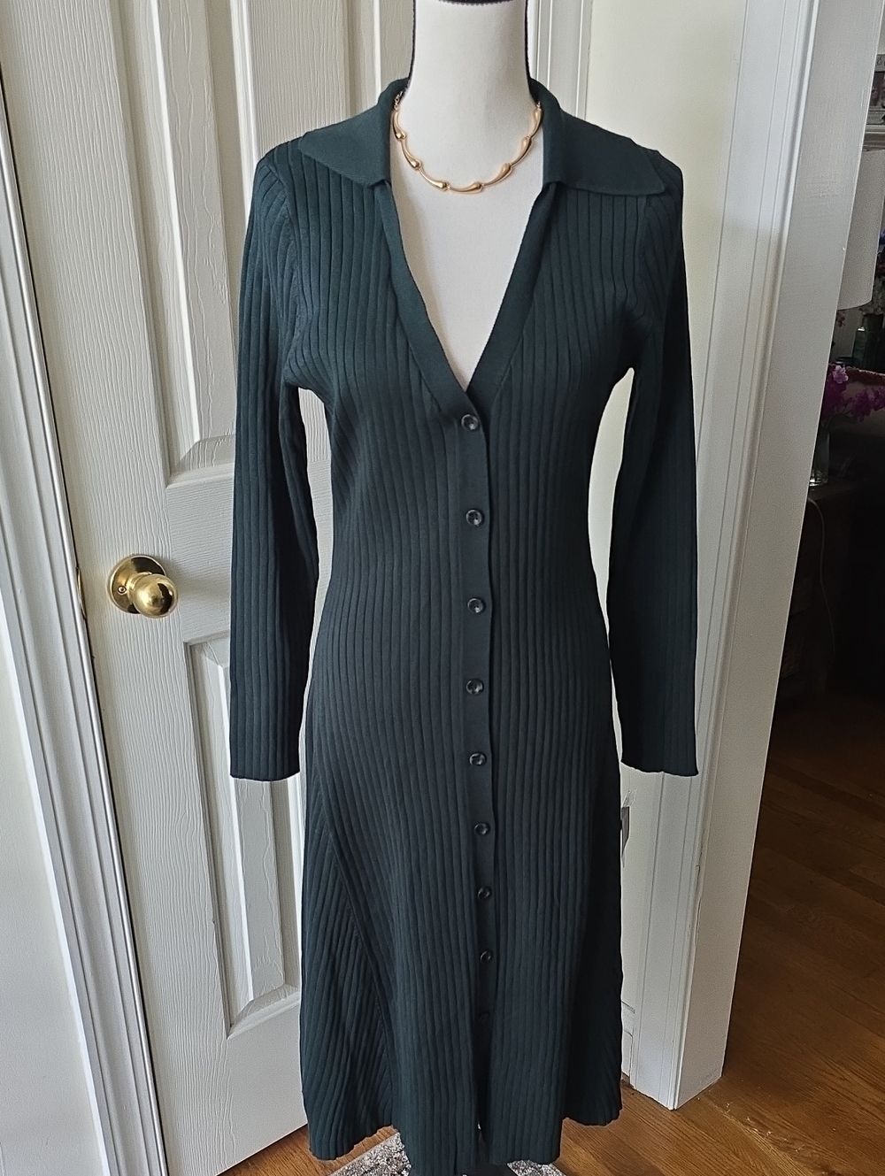 MELONIE BRAND WOMEN'S PLUS SIZE HUNTER GREEN SWEATER DRESS SIZE 1X